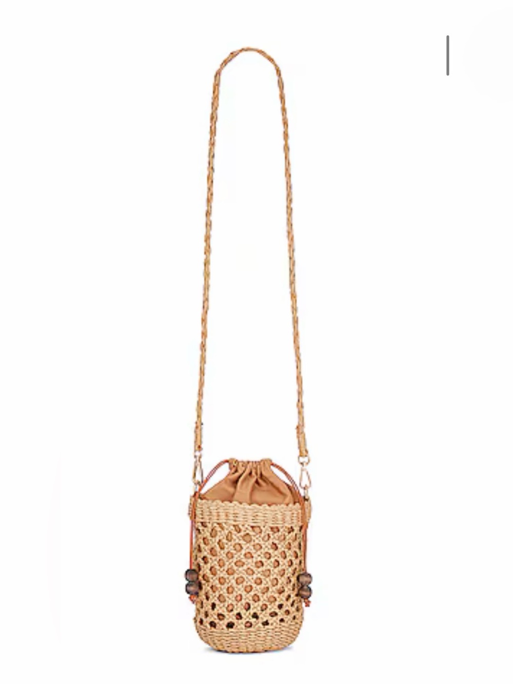 L.space sayulita Woven Straw Bucket Crossbody Bag - Tan